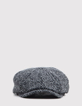 Load image into Gallery viewer, Stetson Hatteras Newsboy Cap - Black/Grey Herringbone