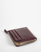 Load image into Gallery viewer, Il Bussetto Small Zip Wallet (Leather) - Bordeaux Red
