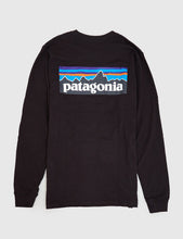 Load image into Gallery viewer, Patagonia P-6 Logo Long Sleeve T-Shirt - Black