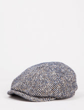 Load image into Gallery viewer, Stetson Hatteras Herringbone Newsboy Hat - Brown/Blue