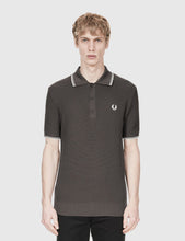 Load image into Gallery viewer, Fred Perry Textured Knitted Polo Shirt - Anthracite Black