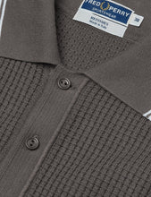 Load image into Gallery viewer, Fred Perry Textured Knitted Polo Shirt - Anthracite Black