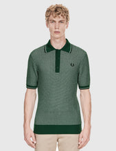 Load image into Gallery viewer, Fred Perry Texture Knit Shirt - Tartan Green