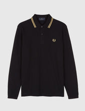 Load image into Gallery viewer, Fred Perry Twin Tipped Long Sleeve Polo Shirt - Black