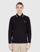 Load image into Gallery viewer, Fred Perry Twin Tipped Long Sleeve Polo Shirt - Black