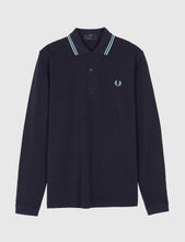 Load image into Gallery viewer, Fred Perry Twin Tipped Long Sleeve Polo Shirt - Navy Blue