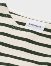 Load image into Gallery viewer, Norse Projects Godtfred Long Sleeve T-Shirt - Ecru/Forest Green