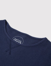 Load image into Gallery viewer, Native Youth Waffle Effect T-shirt - Navy