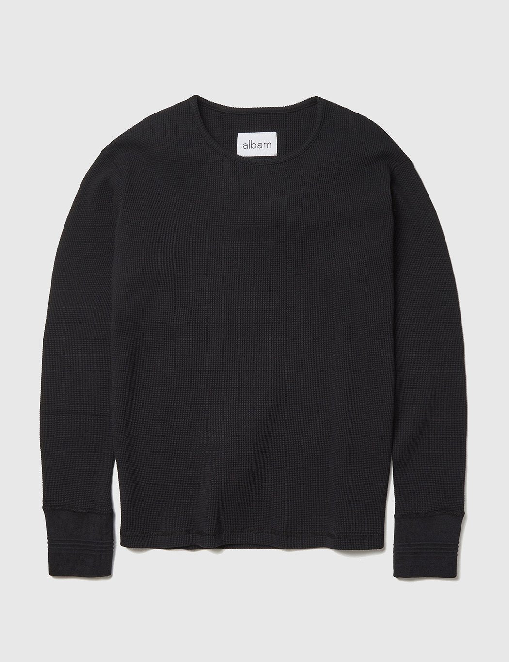 Albam Long Sleeve Waffle T-Shirt - Jet Black