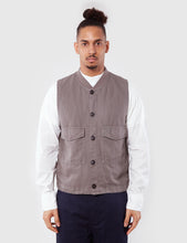 Load image into Gallery viewer, Universal Works Watchman Linen Waistcoat - Dark Stone
