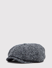 Load image into Gallery viewer, Stetson Hatteras Newsboy Cap - Black/Grey Herringbone
