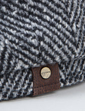 Load image into Gallery viewer, Stetson Hatteras Newsboy Cap - Black/Grey Herringbone
