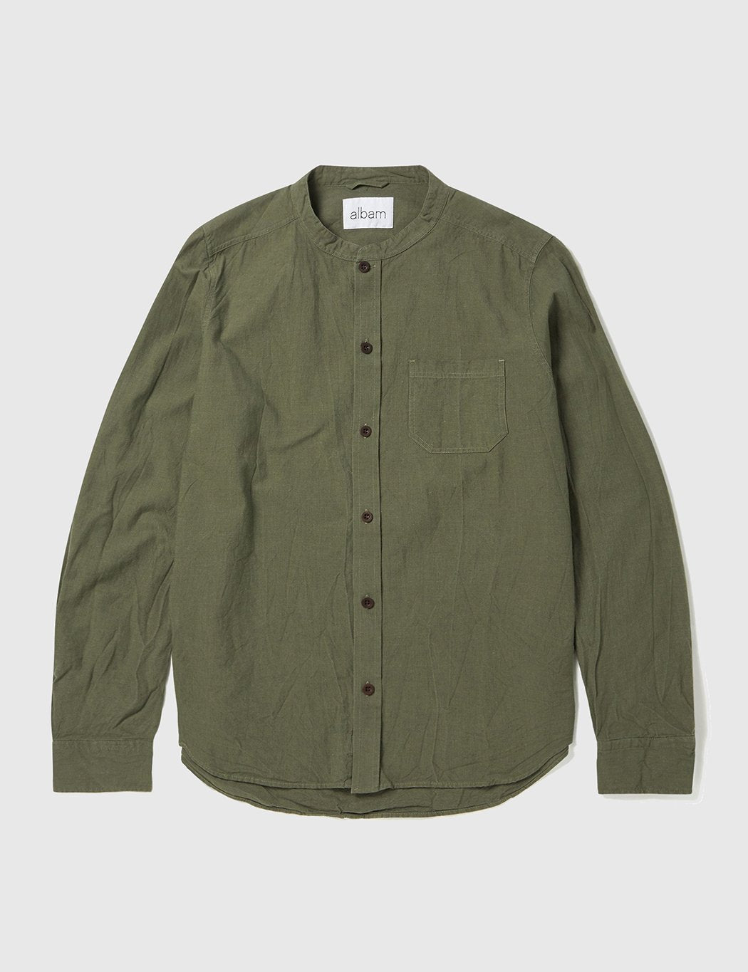 Albam Grandad Shirt - Leaf Green