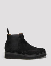 Load image into Gallery viewer, Grenson Womens Alice Suede Chelsea Wedged Boot - Black
