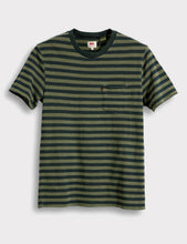Load image into Gallery viewer, Levis Sunset Pocket T-shirt (Stripe) - Navy/Sea Green
