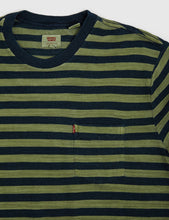 Load image into Gallery viewer, Levis Sunset Pocket T-shirt (Stripe) - Navy/Sea Green

