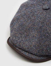 Load image into Gallery viewer, Stetson Hatteras Herringbone Newsboy Cap - Brown/Blue

