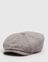 Load image into Gallery viewer, Stetson Hatteras Herringbone Newsboy Cap (Silk) - Brown
