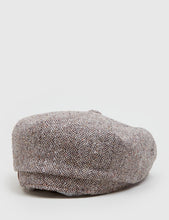 Load image into Gallery viewer, Stetson Hatteras Herringbone Newsboy Cap (Silk) - Brown
