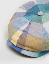 Load image into Gallery viewer, Stetson Hatteras Check Newsboy Cap (Linen) - Green
