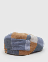 Load image into Gallery viewer, Stetson Hatteras Patchwork Newsboy Cap (Linen) - Blue
