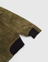 Load image into Gallery viewer, Bellfield Hadon Suede Bomber Jacket - Dark Olive

