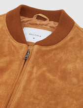 Load image into Gallery viewer, Bellfield Plato Suede Bomber Jacket - Tan
