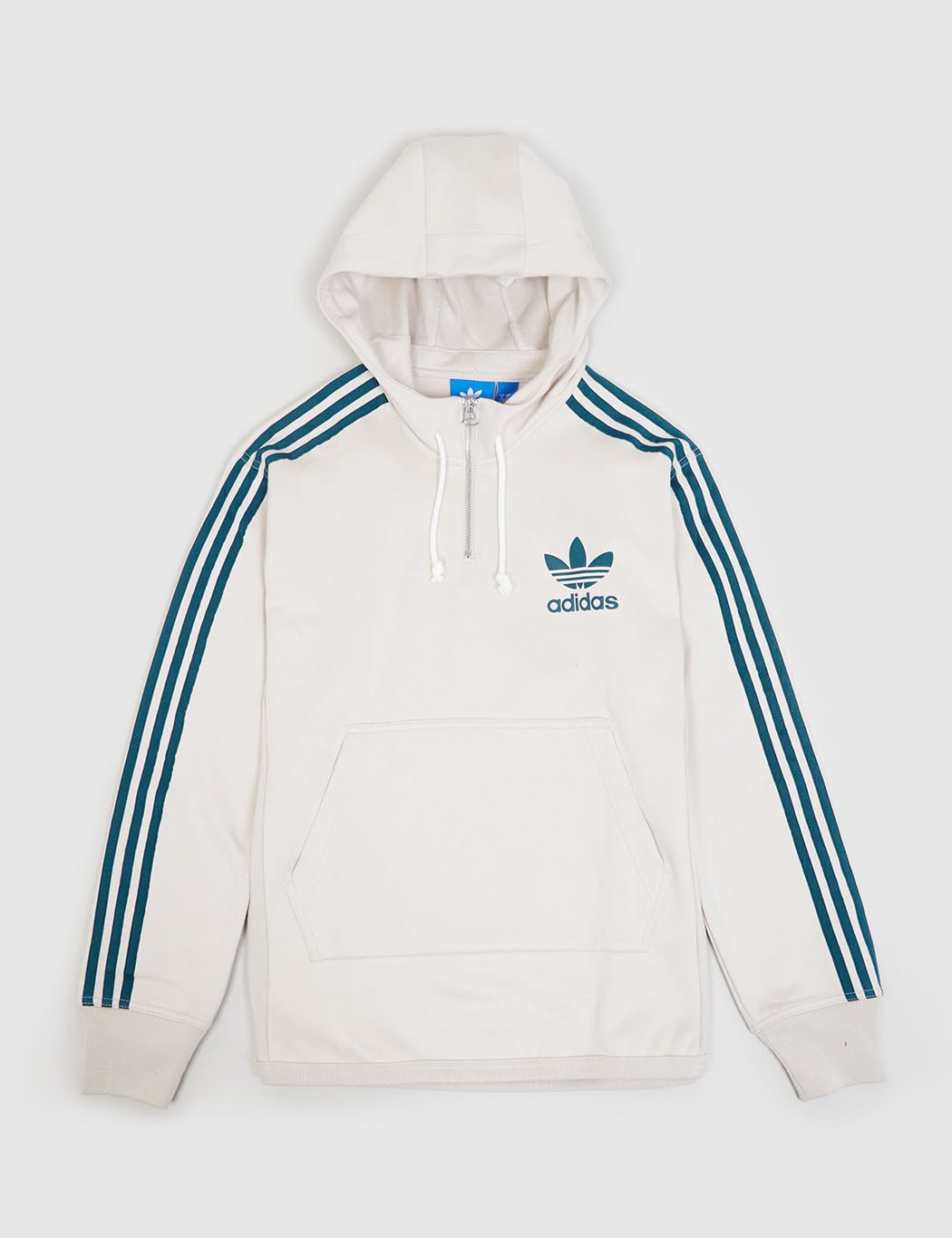 adidas Zip Collar Hooded Sweatshirt - Clear Brown