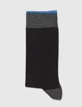 Load image into Gallery viewer, Democratique x Garment Project Double Block Socks - Black/Grey/Blue

