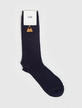 Load image into Gallery viewer, Folk Waffle Socks - Dark Navy
