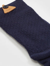 Load image into Gallery viewer, Folk Waffle Socks - Dark Navy
