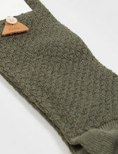 Load image into Gallery viewer, Folk Waffle Socks - Military Green
