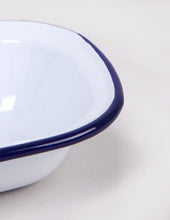 Load image into Gallery viewer, Falcon Enamelware Oblong Pie Dish (18cm) - White/Blue

