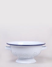 Load image into Gallery viewer, Falcon Enamelware Colander - White/Blue
