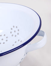 Load image into Gallery viewer, Falcon Enamelware Colander - White/Blue
