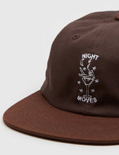 Load image into Gallery viewer, Good Worth Night Moves 6-Panel Cap - Brown
