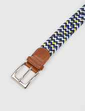 Load image into Gallery viewer, Hone Woven Plait Belt - Blue/Yellow
