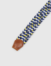 Load image into Gallery viewer, Hone Woven Plait Belt - Blue/Yellow
