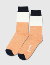 Load image into Gallery viewer, Democratique x Pointer Relax Block Socks - Navy/White/Orange
