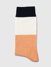 Load image into Gallery viewer, Democratique x Pointer Relax Block Socks - Navy/White/Orange
