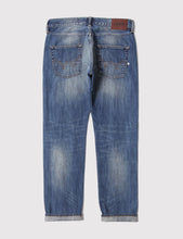 Load image into Gallery viewer, Edwin ED-55 White Listed 12.5oz Jeans Relax (Tapered) - Mid Sifted Used Indigo
