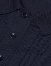 Load image into Gallery viewer, Fred Perry Cable Knit Shirt - Navy Blue

