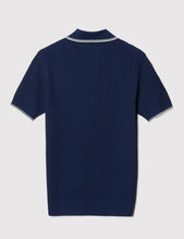 Load image into Gallery viewer, Fred Perry Textured Knitted Polo Shirt - French Navy
