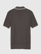 Load image into Gallery viewer, Fred Perry Textured Knitted Polo Shirt - Anthracite Black
