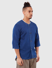 Load image into Gallery viewer, Bleu De Paname Baseball Shirt - Indigo Blue
