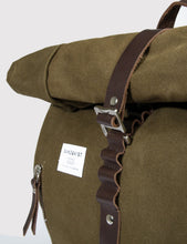 Load image into Gallery viewer, Sandqvist Rolf Rolltop Backpack (Canvas) - Waxed Olive
