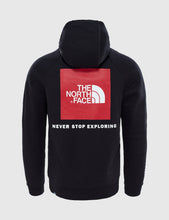 Load image into Gallery viewer, North Face Raglan Red Box Hooded Sweatshirt - Black
