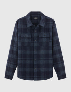 A.P.C. 50S Check Overshirt - Marine Blue