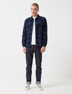 A.P.C. 50S Check Overshirt - Marine Blue