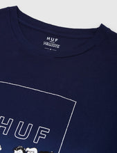 Load image into Gallery viewer, HUF x Peanuts Gang Box Logo T-Shirt - Navy Wash
